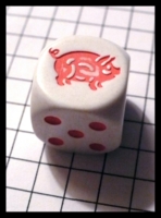 Dice : Dice - 6D - Koplow Pink and White Pig Dice Single
